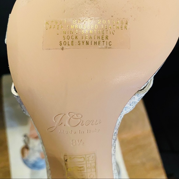 J. Crew Stella Snakeskin Ankle Strap Sandals - Picture 6 of 6